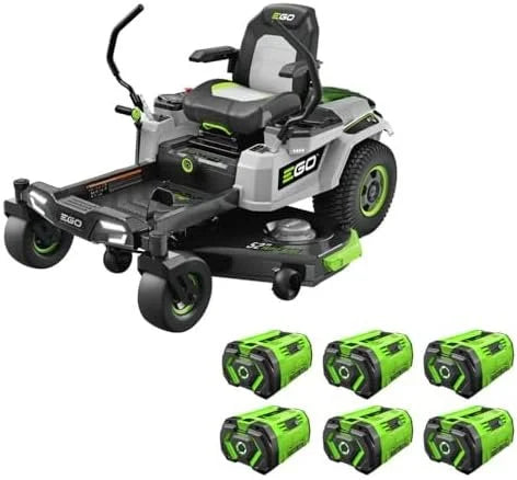1-415-1.jpg EGO Power+ Electric Riding Lawn Mower, 52″ Deck with Zero Turn Radius, Includes (6) 56V 12.0Ah Batteries and Chargers – ZT5207L