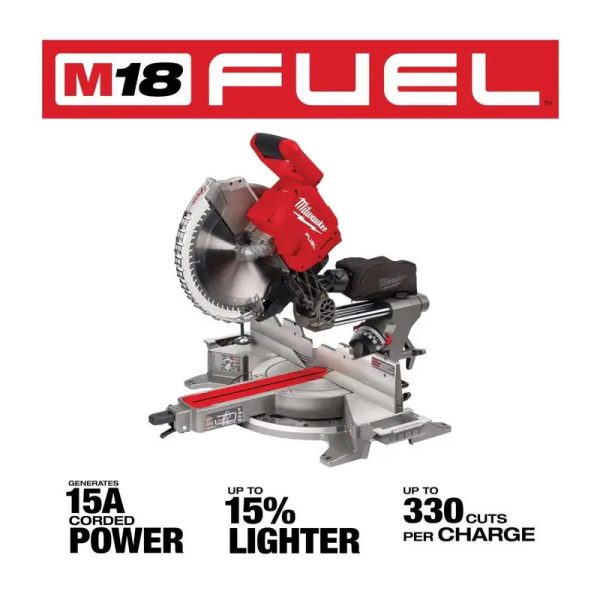 18v1-1.jpg Milwaukee 18V Lithium-Ion Brushless 12 in. Cordless Dual Bevels Sliding Compoundd