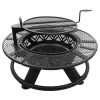 Red Mountain Valley 47 in. Wood-Burning Fire Pit with Adjustable BBQ Grate, Geometric