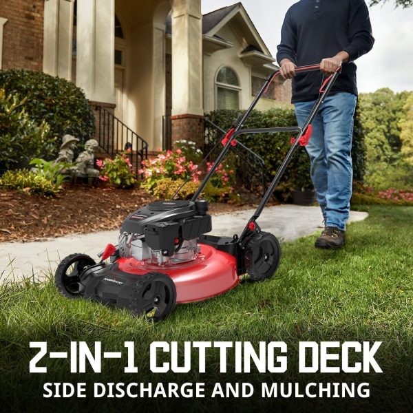 1cfc10bb-0c43-40e6-9d43-22ddf21e075f.ab0c9251871a632180bc38ff6d3161fa.jpg PowerSmart 21 in. Gas Push Lawn Mower, 144cc 2-in-1 Side Discharge
