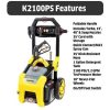 2242054_A2.jpg Karcher 2,100 PSI 1.2 GPM Electric Cold Water K2100PS Pressure Washer with Turbo, 15 Degree, 40 Degree and Soap Nozzles