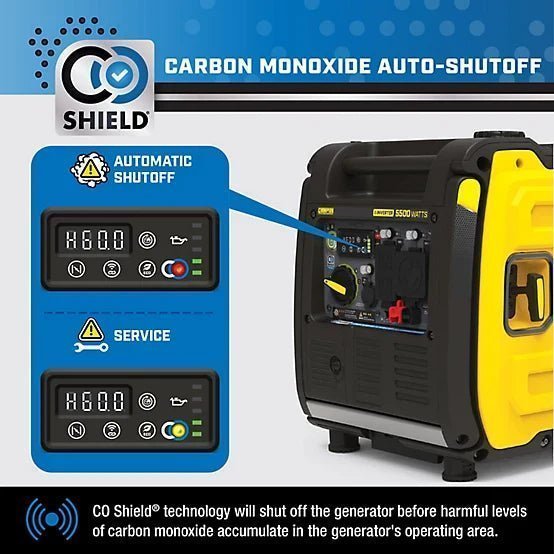 2513497_A1.jpg New!Champion Power Equipment 5500Watt Wireless Remote Start RV Ready Portable Inverter Generator with Quiet Technology & CO Shield