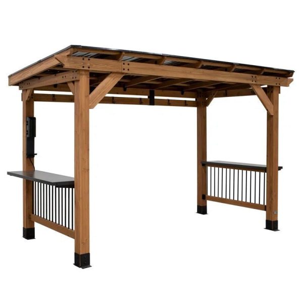 28c179d7a6fa313e11a7df55fc21d82f-1.jpg Saxony Xl 13 Ft. W X 6.5 Ft. D Solid Wood Grill Gazebo