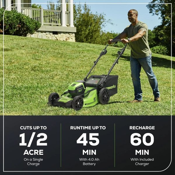 Greenworks 80V 21″ Cordless Self-Propelled Lawn Mowers.
