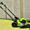 Greenworks 80V 21-Inch Self-Propelled Lawn Mowers.