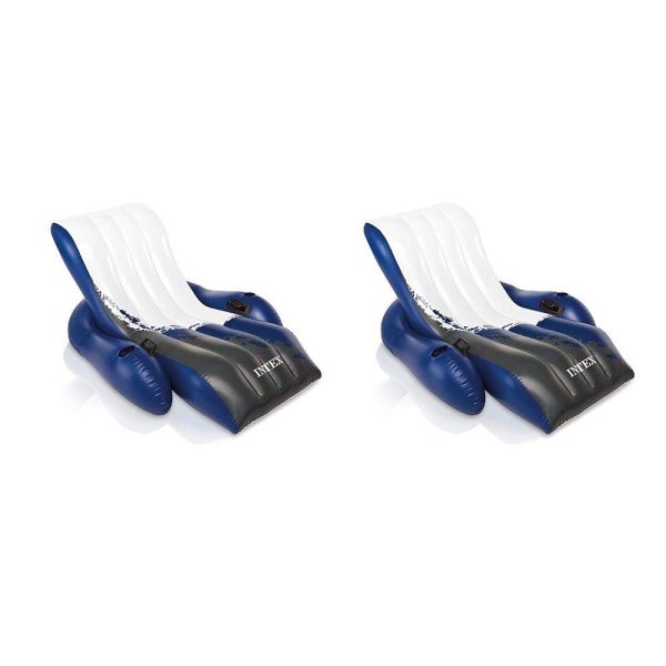 519MK6GU_LL.jpg Intex 24ft x 52in Ultra XTR Round Frame Pool, Loungers (2 Pack), Floating Cooler