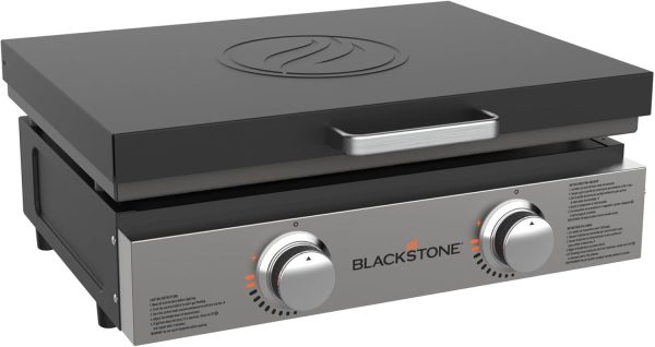 51e22yo-9DL._AC_SL1500.jpg Blackstone 22″ Portable Tabletop Griddle – Dual Burner Flat Top Grill, 24,000 BTU Propane with Stainless Steel Faceplate & Rear Grease System