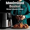 51nCzTuo4PL._AC_US100.jpg Chefman Air Fryer 8 Qt | TurboFry® 4-in-1 with 450°F Hi-Fry Option for Crispier Results | Bake, Dehydrate, Frozen | XL Nonstick Dishwasher-Safe Basket | Stainless Steel