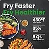 51wDEI2TCpL._AC_US100.jpg Chefman Air Fryer 8 Qt | TurboFry® 4-in-1 with 450°F Hi-Fry Option for Crispier Results | Bake, Dehydrate, Frozen | XL Nonstick Dishwasher-Safe Basket | Stainless Steel