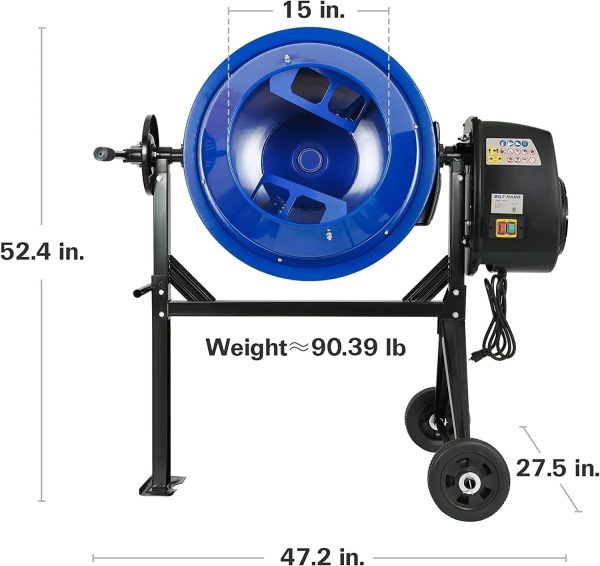 61iBpmaWMlL._AC_SL1500.jpg BILT HARD 4 Cu. Ft. Electric Cement Mixer – 550W Portable with Wheels