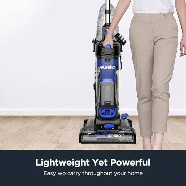 61kdoAnFkML._AC_SX679_-1.jpg Eureka Lightweight Powerful Upright Vacuum Cleaner for Carpet and Hard Floor, PowerSpeed, New Model,Blue,black/New Model