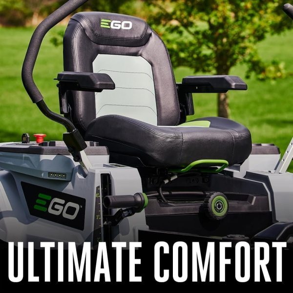 61rpzLvLgtL._AC_SL1000.jpg EGO Power+ Electric Riding Lawn Mower, 42″ Deck with Zero Turn Radius, Includes (4) 56V 10.0Ah Batteries and Charger – ZT4204L