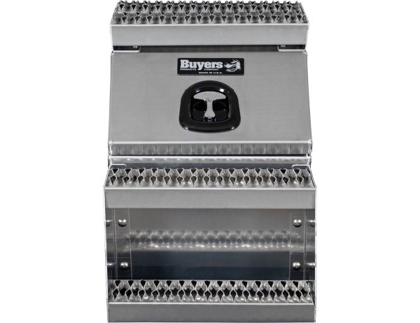 65947786.jpg Buyers Products 28-in x 24-in x 18-in Smooth Aluminum Step Box Truck Tool Box 1705281
