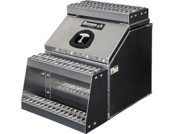 65947793.jpg Buyers Products 28-in x 24-in x 18-in Smooth Aluminum Step Box Truck Tool Box 1705281