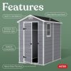 7139mT7PNzL._AC_SL1500-1.jpg Keter Manor 4×6 Resin Outdoor Storage Shed Kit-Perfect to Store Patio Furniture, Garden Tools Bike Accessories, Beach Chairs and Lawn Mower, Grey & White