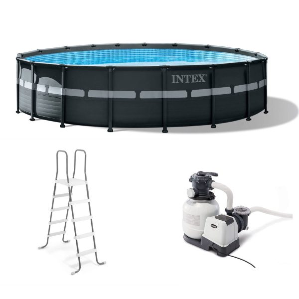 719nXl7EChL-1.jpg Intex Ultra XTR Frame 18′ x 52″ Above Ground Swimming Pool with Sand Filter Pump, Ladder, Cover, & Maintenance Accessory Kit with Vacuum and Skimmer