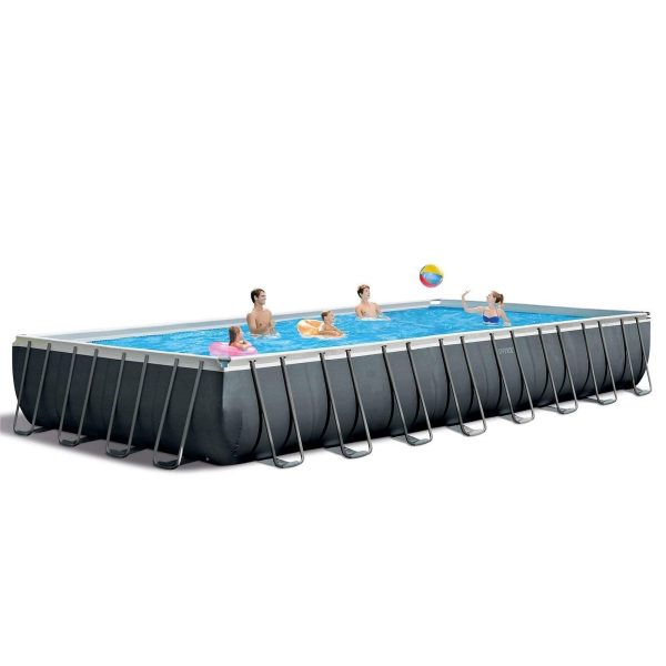 71CHfPL1J5L.jpg Intex 24ft x 12ft x 52in Ultra XTR Frame Rectangular Swimming Pool Set with Sand Filter Pump, Ladder, Ground Cloth, Cover and Robot Vacuum