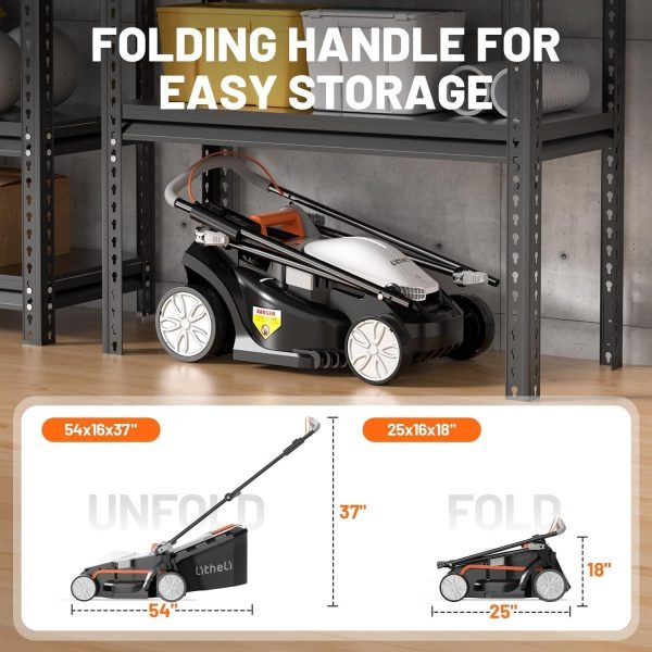 71K6LOWJZXL._AC_SL1500.jpg Litheli 13″ 20V Cordless Lawn Mower with 4.0Ah Battery