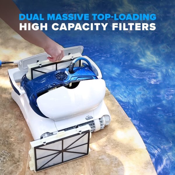 71P4YlSw1BL.jpg Dolphin Sigma Robotic Pool Cleaner (2024 Model) — Wi-Fi, App, Gyroscope, Weekly Timer, Waterline Cleaning & Massive Top-Loading Ultra-Fine and Standard Filters for In-Ground Swimming Pools up to 50ft