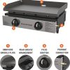 71RlyIxqV9L._AC_SL1500.jpg Blackstone 22″ Portable Tabletop Griddle – Dual Burner Flat Top Grill, 24,000 BTU Propane with Stainless Steel Faceplate & Rear Grease System