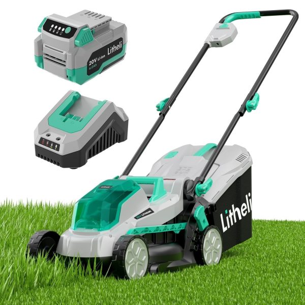 71SWSkg6kEL.jpg Litheli 13″ 20V Cordless Lawn Mower with 4.0Ah Battery
