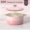 71Yz1PwUpxL._AC_SX679.jpg Umite Chef 5QT Enameled Cast Iron Dutch Oven Pot with Lid, Heavy-Duty Cookware for Bread Baking, Braising, Stews, Roasting, Wedding Registry Ideas & Gifts (Pink)