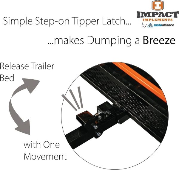 71fuopjqg5L._AC_SL1500-1.jpg Impact Implements 1500 lb Utility Cargo Trailer with Pivot Dump for ATV, UTV, and Lawn Tractor