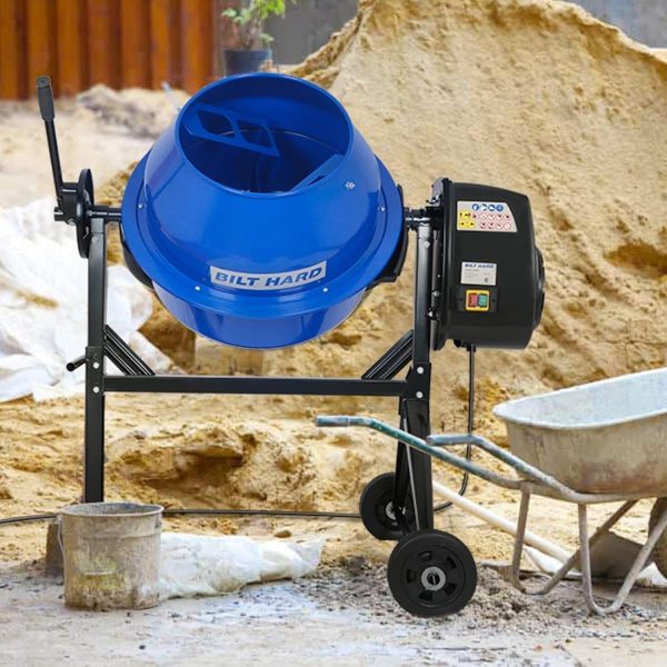 71vOik-dQCL._AC_SL1500.jpg BILT HARD 4 Cu. Ft. Electric Cement Mixer – 550W Portable with Wheels