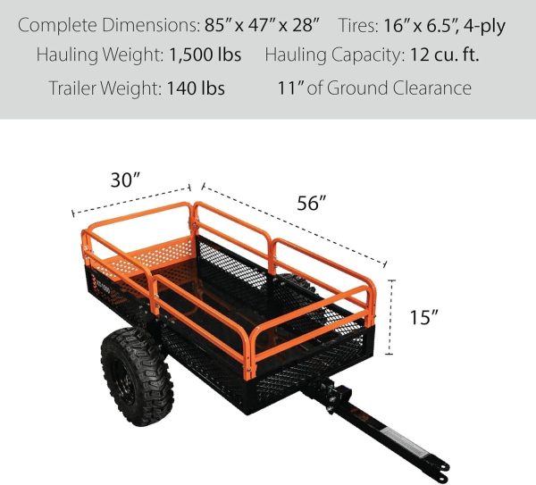 71xZwKP83gL._AC_SL1500-1.jpg Impact Implements 1500 lb Utility Cargo Trailer with Pivot Dump for ATV, UTV, and Lawn Tractor