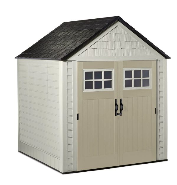 7ft.3in.Wx7ft.3in.DPlasticStorageShed-3-1-2-1.jpg Rubbermaid 7×7 Ft Durable Weatherproof Resin Outdoor Storage Shed