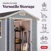 813gmLCy5lL._AC_SL1500-1.jpg Keter Manor 4×6 Resin Outdoor Storage Shed Kit-Perfect to Store Patio Furniture, Garden Tools Bike Accessories, Beach Chairs and Lawn Mower, Grey & White