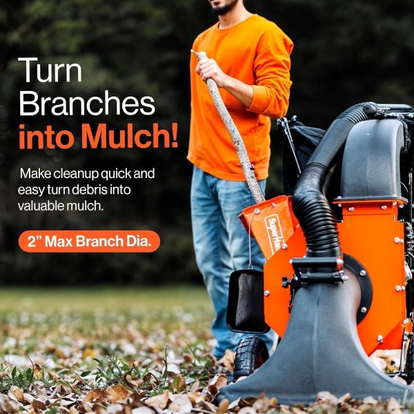 81ClRJpAOQL._AC_SL1500-1.jpg SuperHandy 7HP Gas Leaf Vacuum & Wood Chipper, 10:1 Mulch, 6-Bushel Bag