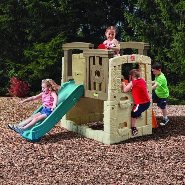 81FCNcnzveL._AC_SL1000-1-2-1.jpg Step2 Naturally Playful Woodland Climber II with Slide, Green