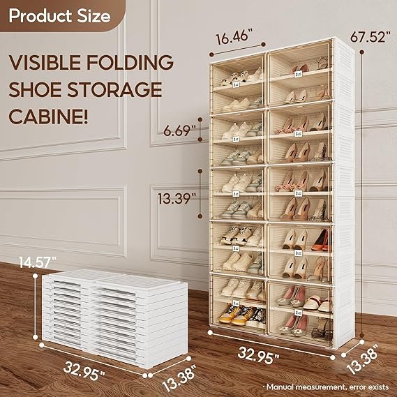 81Jh3xOt-rL._AC_SX569.jpg ANTBOX Portable Shoe Rack Organizer for Closet Entryway, Stackable Sneaker Storage Shoe Cabinet with Magnetic Clear Door, Large Plastic Storage containers Bins with Lids 10 Tiers 40 Pairs