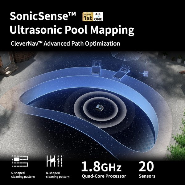 81UCAR-kUfL.jpg Beatbot Aquasense Pro Cordless Pool Cleaner Robot – Clarifies Water, Cleans Surface, Floor, Walls and Waterline, Intelligent Path Optimization, Surface Parking – Dark Blue