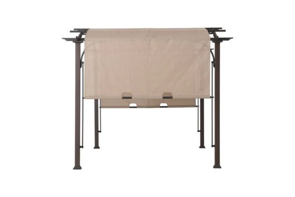 Pergola, Outdoor Steel Arched Pergola with Adjustable Canopy