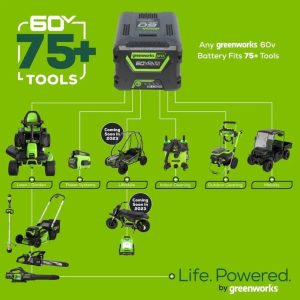 8c19d4e9-f1b4-4f43-8a5e-d333bb8befa2.c656b6692211abc5f91896cf5a8ca1e2.jpg Greenworks 60V 21″ Brushless Self-Propelled Battery Powered Lawn Mower + (2) 4.0Ah Batteries & Dual Port Charger