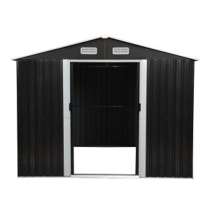 8x10ft-tool-storage-shed-charcoal-black.jpg 8′ x 10′ Tool Storage Shed Charcoal Black