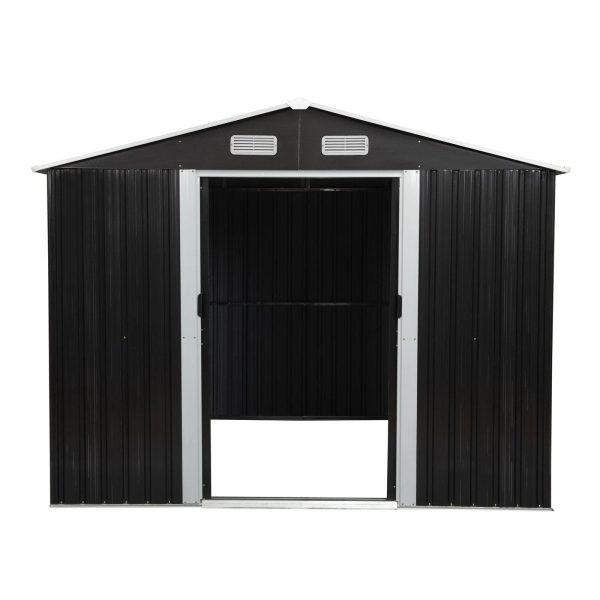 8x10ft-tool-storage-shed-charcoal-black.jpg 8′ x 10′ Tool Storage Shed Charcoal Black