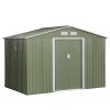 9-x-6-outdoor-storage-shed-garden-tool-house-with-foundation-4-vents-and-2-easy-sliding-doors-for-backyard-patio-garage-lawn-green.jpg Spacious 9′ x 6′ Outdoor Storage Shed with Foundation, Sliding Doors, and Vents – Green