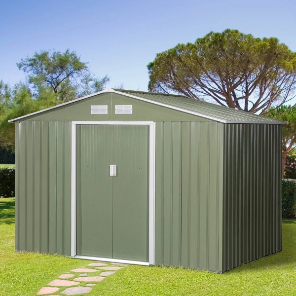9-x-6-outdoor-storage-shed-garden-tool-house-with-foundation-4-vents-and-2-easy-sliding-doors-for-backyard-patio-garage-lawn-green1.jpg Spacious 9′ x 6′ Outdoor Storage Shed with Foundation, Sliding Doors, and Vents – Green