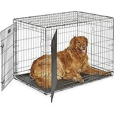 916OE0sVPqL._AC_UL232_SR232232.jpg MidWest Homes for Pets 42-Inch iCrate for Large Breeds, 71-90 lbs, Double Door Folding Dog Crate with Divider Panel, Leak-Proof Tray & Secure Latches, Portable, Durable & Easy to Assemble