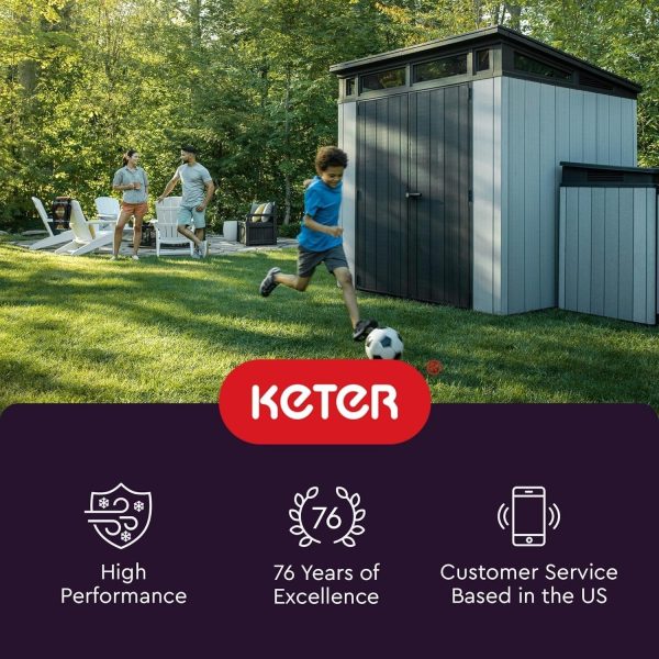 91NdTEYzBIL._AC_SL1500.jpg Keter Manor 4×6 Resin Outdoor Storage Shed Kit-Perfect to Store Patio Furniture, Garden Tools Bike Accessories, Beach Chairs and Lawn Mower, Grey & White