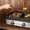 91inrPjYW1L._AC_SL1500.jpg Blackstone 22″ Portable Tabletop Griddle – Dual Burner Flat Top Grill, 24,000 BTU Propane with Stainless Steel Faceplate & Rear Grease System