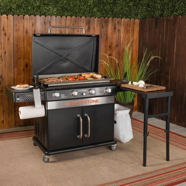 Blackstone-36-in-Culinary-Cabinet-Griddle-with-Side-Table-4-Burner-Liquid-Propane-Flat-Top-Grill-Stainless-Steel-2023-5-600x600-1.jpg Blackstone 36-in Culinary Cabinet Griddle with Side Table: Versatile Outdoor Cooking in Stainless Steel