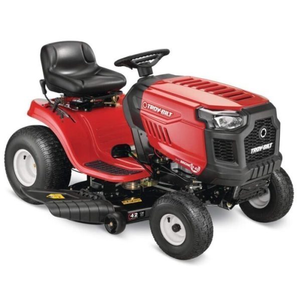 DDD-700x700-1.jpg Troy Bilt Bronco 42 in 19 HP Briggs & Stratton Automatic Drive Gas Riding Lawn Tractor with Mow in Reverse