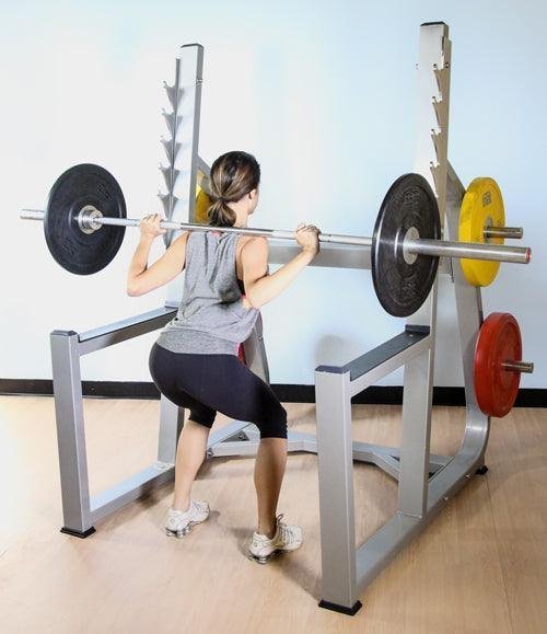 SquatRackMDSR.jpg Commercial Squat Rack Kits – Muscle D Fitness – Gym Storage – Black / Silver