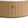 ad1c9a39-2241-4fbc-b7fb-ebd92b29ba1e.1dd70cc998d2e36625561c8a9620276f.jpg Intex: PureSpa: Sahara Tan Inflatable Hot Tub Set – 6 Person – 85″ Round Outdoor Heated Bubble Spa, Jet Massage, Cover, Hard Water Treatment System