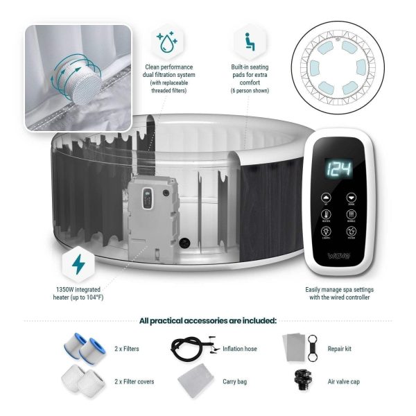 ad666fca-c93b-4f72-8bea-9cbd4470ad5f.444e13df1ecde6a03a6ea8fc322480ff.jpg Wave Atlantic 4-Person Round inflatable Hot Tub with integrated Heater and Aquajet Massage System