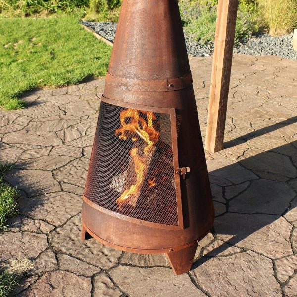 c3cf42c8-5485-47d2-9f2b-00d8fc05fcf4.76503cff505908d50d5b802343a43258.jpg Sunnydaze 70″ Rust Patina Finish Steel Wood-Burning Chiminea with Spark Screen
